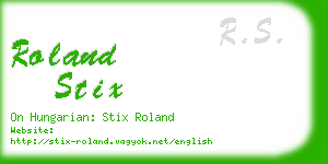 roland stix business card